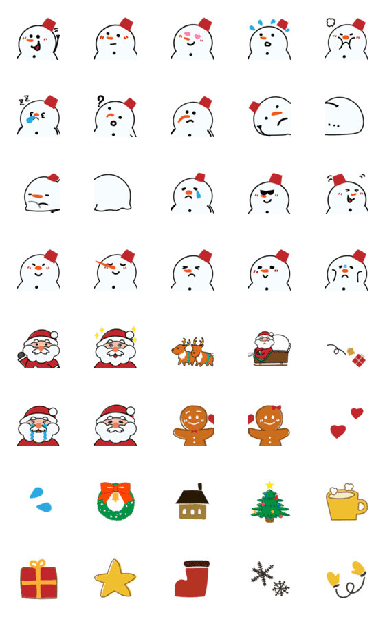 [LINE絵文字]冬につかえる雪だるまさんの画像一覧