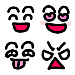 [LINE絵文字] 豊かな表情の顔文字の画像
