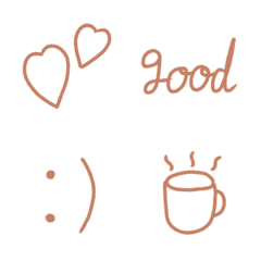 [LINE絵文字] Simple Brown only Emojiの画像