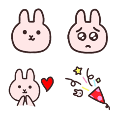 [LINE絵文字] 毎日使えるピンクうさぎ絵文字の画像
