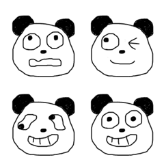 モノクロな大人の落書きパンダの絵文字メイン画像