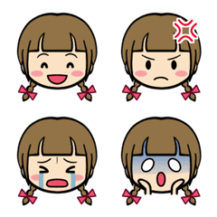 [LINE絵文字] 三つ編みちゃんの絵文字の画像