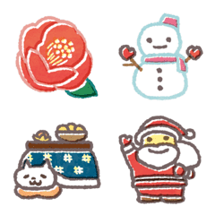 きせつのてがきえもじ ふゆのLINE絵文字