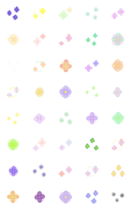 [LINE絵文字]カラフルなお花♡和♡絵文字《パステル系》の画像一覧