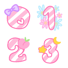 [LINE絵文字] Number sweety pink pastelの画像