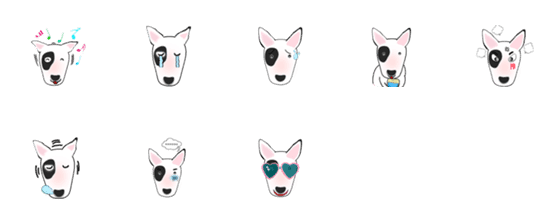 [LINE絵文字]Cheap and Cute Bull Terrier - Part 2の画像一覧