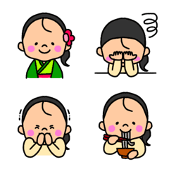 [LINE絵文字] タレ目ちゃん(ローテール2)〜冬の画像