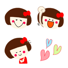 [LINE絵文字] おかっぱgirl♡絵文字の画像