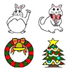 [LINE絵文字] クリスマスの白い動物たちの画像