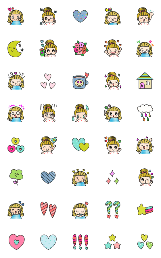 [LINE絵文字]色んな大人可愛い絵文字1008シンプルの画像一覧