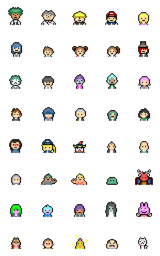 [LINE絵文字]ドット絵 ピクセルピーポーの画像一覧