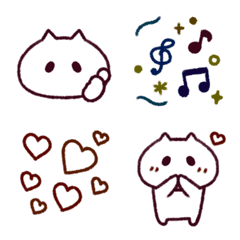 [LINE絵文字] シンプルなねこ★深み色の画像