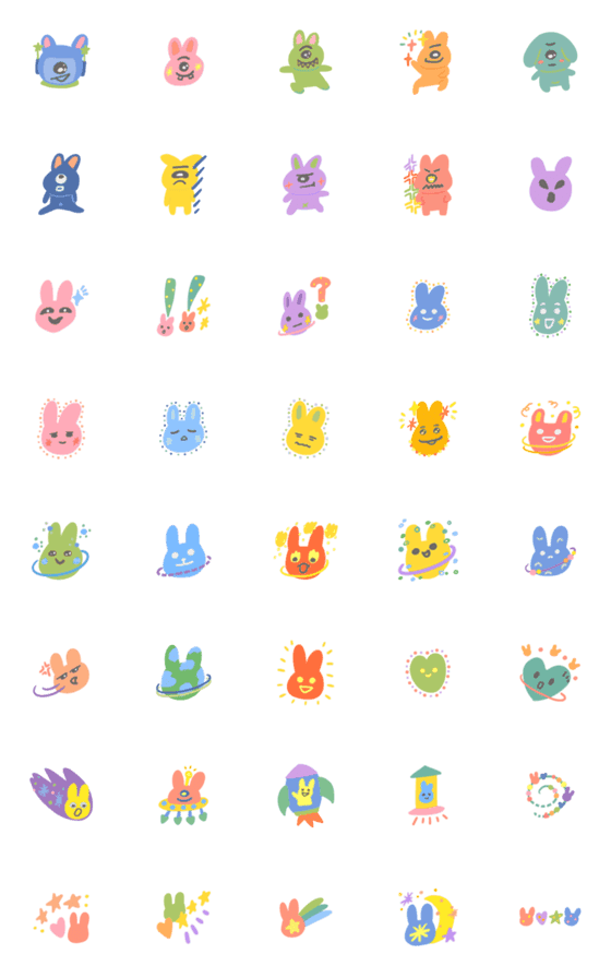 [LINE絵文字]Bunny Planetの画像一覧