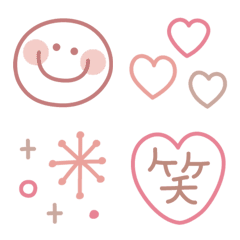 大人ガーリー♥スモーキーピンクベージュのLINE絵文字