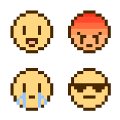 [LINE絵文字] Pixel Face Emojiの画像