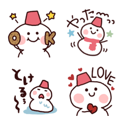 [LINE絵文字] ピンクな雪だまるくん絵文字❅の画像