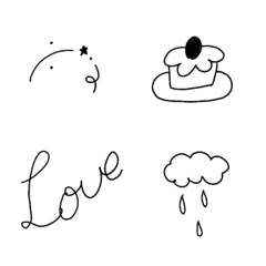 [LINE絵文字] ブラックなシンプル絵文字の画像