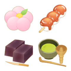 [LINE絵文字] 和菓子と抹茶の絵文字の画像