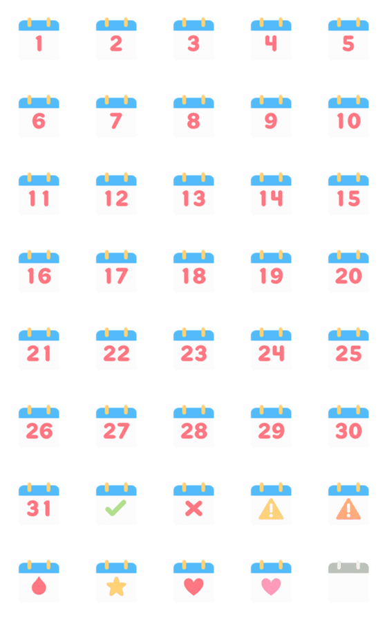 [LINE絵文字][ date ] Calendar Pt.1の画像一覧