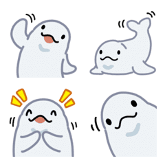 [LINE絵文字] まっしろベルーガ絵文字3の画像