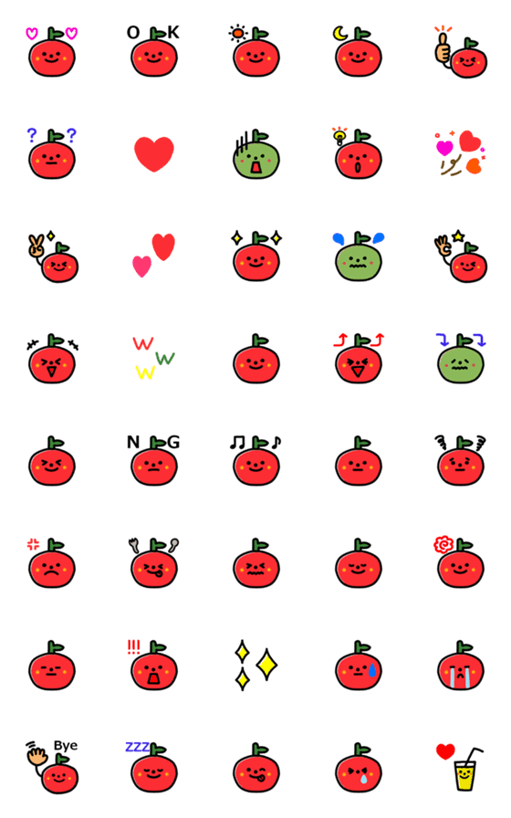 [LINE絵文字]使いやすい★りんごの画像一覧