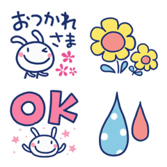 [LINE絵文字] カラフル☆ほぼ白うさぎ絵文字の画像