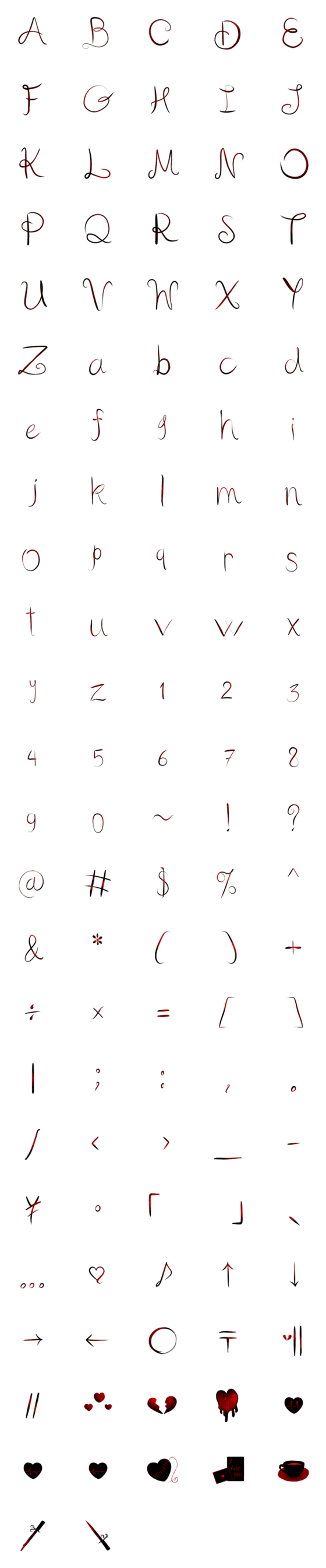 [LINE絵文字]Light_red_fontの画像一覧