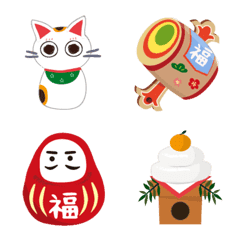 [LINE絵文字] 大人かわいい絵文字の猫[年末年始]の画像