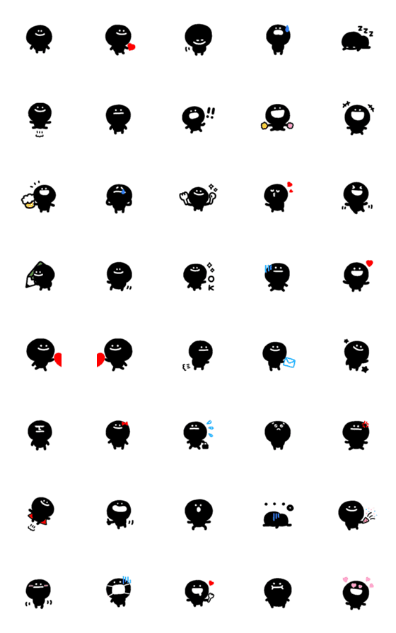 [LINE絵文字]くろにんげん絵文字の画像一覧