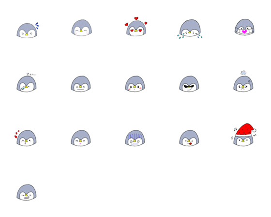 [LINE絵文字]ペンギンシリーズの絵文字の画像一覧
