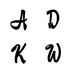 [LINE絵文字] 英語アルファベットの草書体の画像