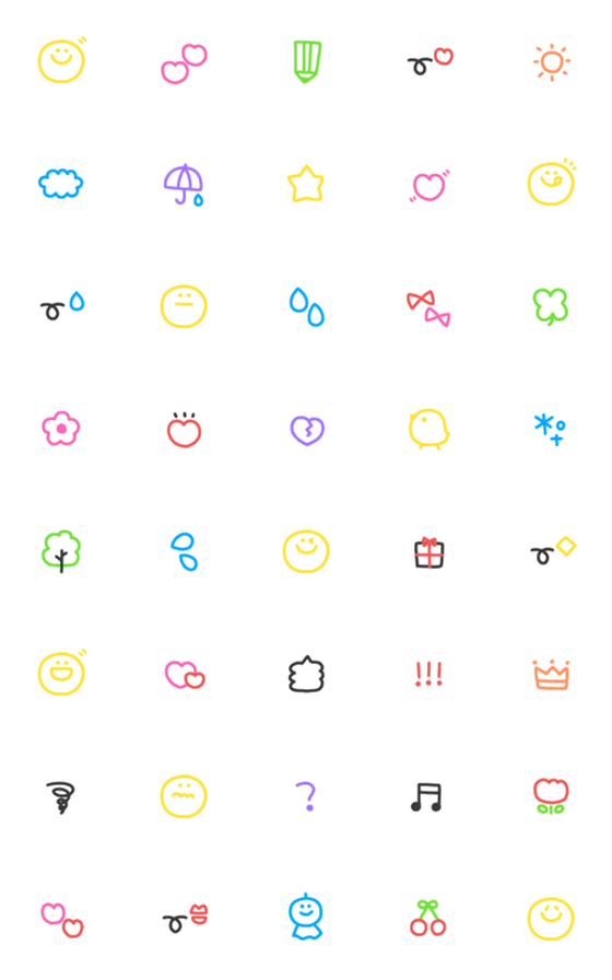 [LINE絵文字]よくある線画 #1の画像一覧