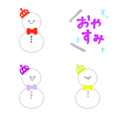 [LINE絵文字] カラフル雪だるまくん4の画像