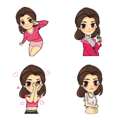 [LINE絵文字] Nicha Sexy girl Singles emojiの画像