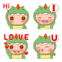 [LINE絵文字] Baby Dino - Adorable emoji 1の画像
