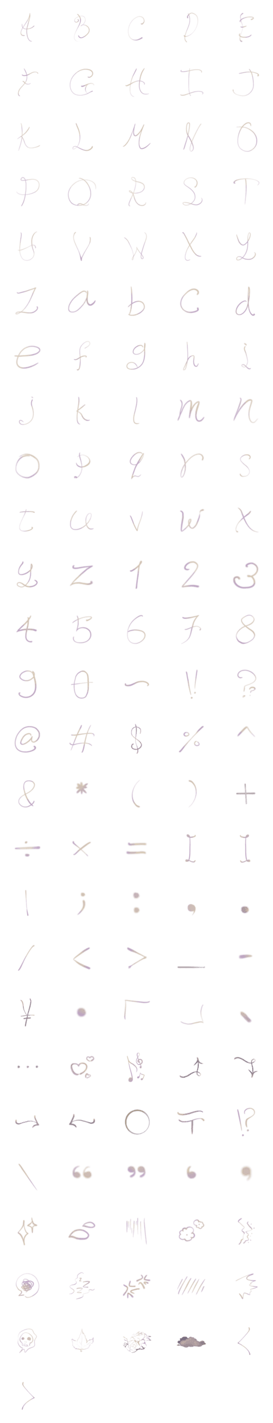 [LINE絵文字]English fonts and cute moodの画像一覧