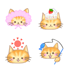 [LINE絵文字] 茶トラのねこちゃん絵文字の画像