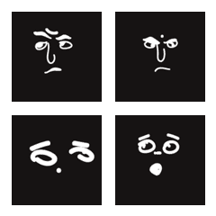 [LINE絵文字] black face stickerの画像