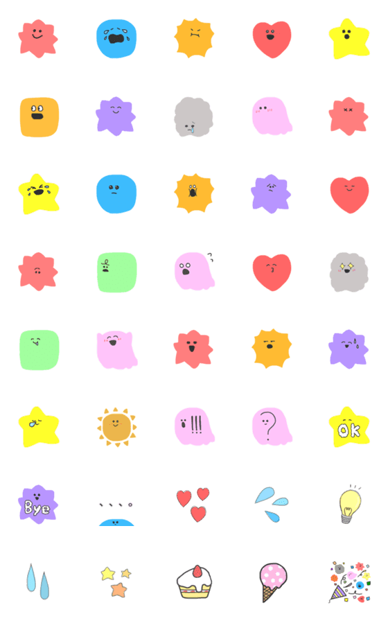 [LINE絵文字]いろんな形の使いやすい絵文字の画像一覧