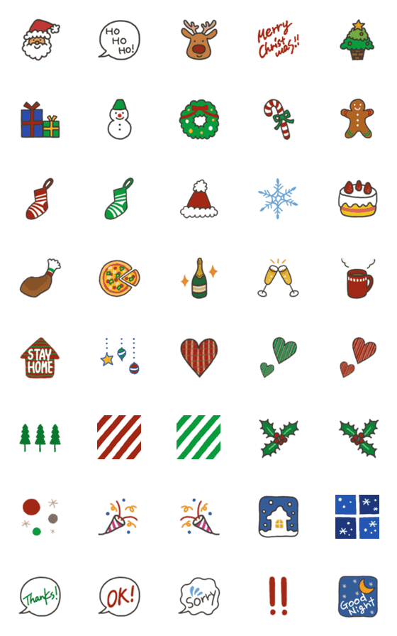 [LINE絵文字]クリスマス向き絵文字の画像一覧