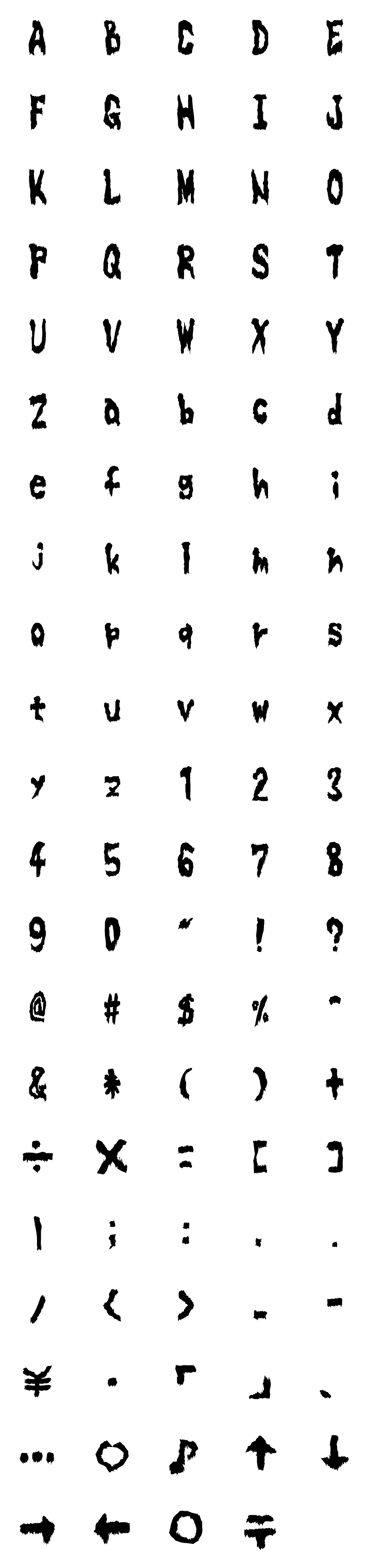[LINE絵文字]英語アルファベット+数字Emokenpiフォントの画像一覧