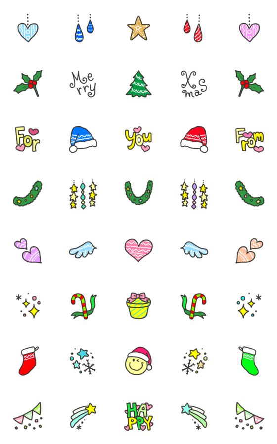 [LINE絵文字]ポップで可愛い♪クリスマス フレームの画像一覧