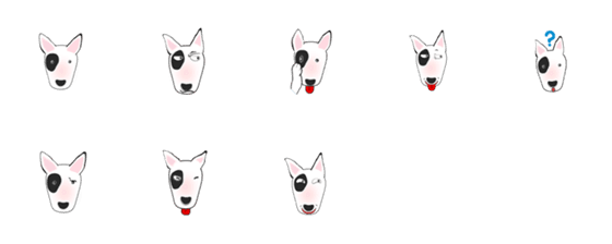 [LINE絵文字]Cheap and Cute Bull Terrierの画像一覧
