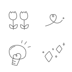 [LINE絵文字] シンプル手書き線の画像