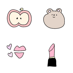 [LINE絵文字] シンプルで可愛い色の絵文字の画像