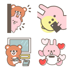 仲良し♡うさくま♡お家で過ごす日の絵文字の絵文字メイン画像