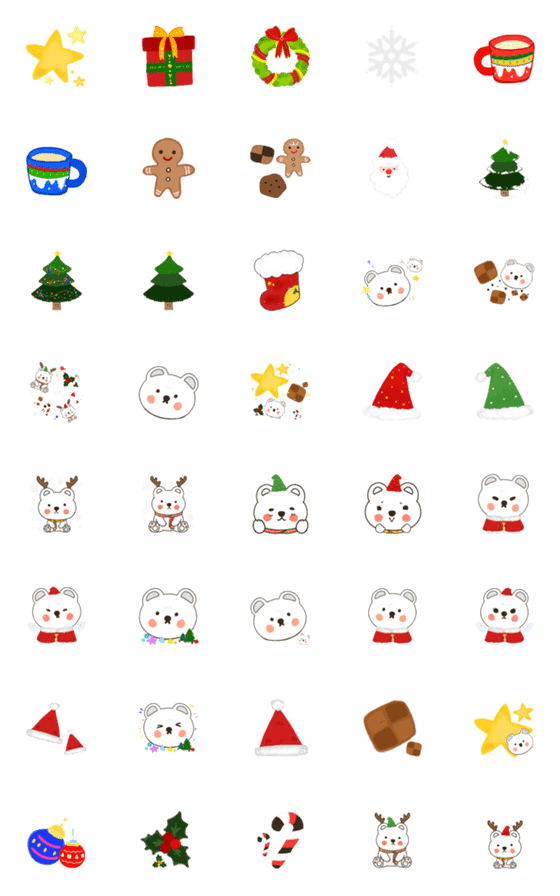 [LINE絵文字]Emoji Bear ＆ CHRISTMAS V.1の画像一覧