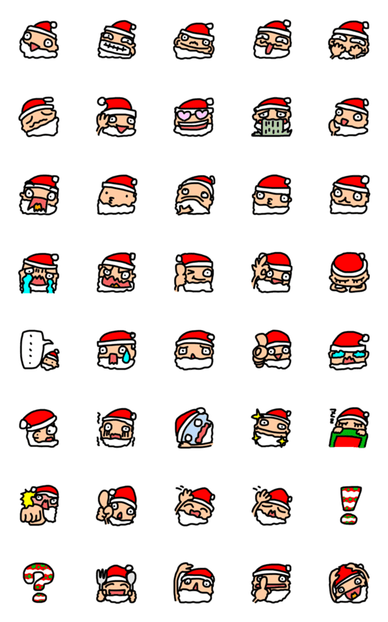 [LINE絵文字]桂丸のクリスマス用サンタクロース絵文字の画像一覧