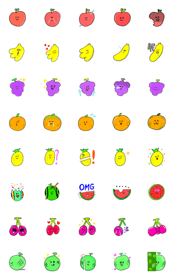[LINE絵文字]いろんなフルーツ絵文字の画像一覧