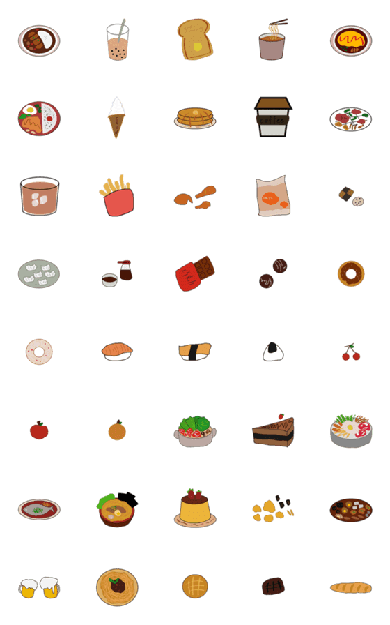 [LINE絵文字]there are some foodsの画像一覧